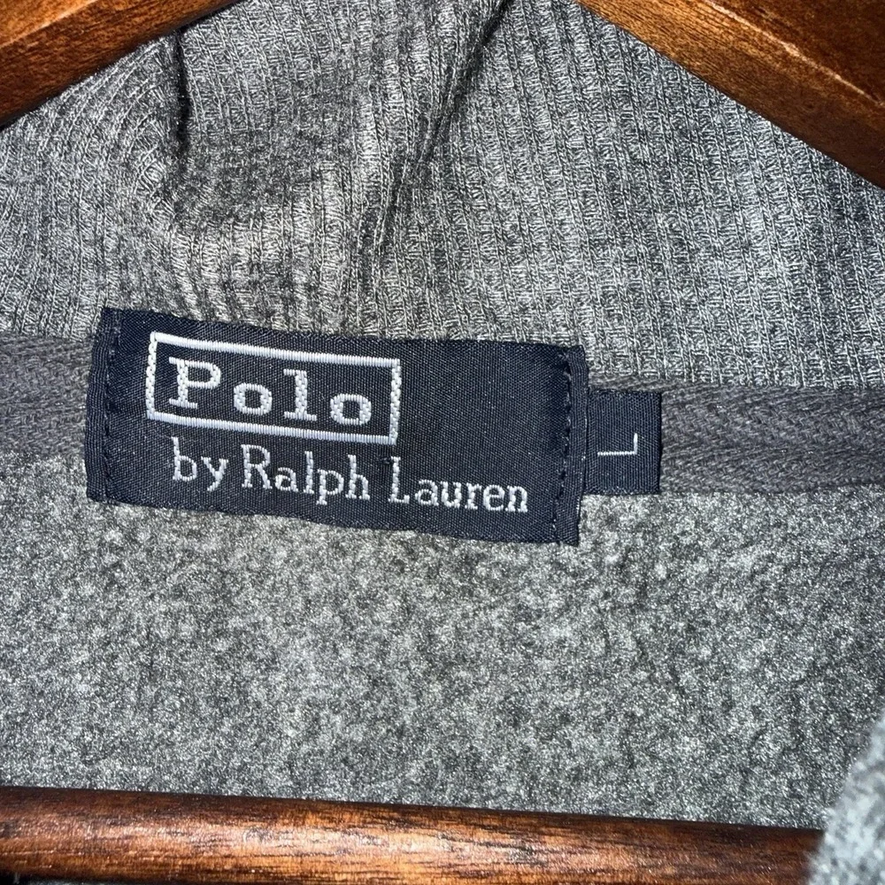 Polo Ralph Lauren Mens Hoodie Large Grey Full Zip Pony Logo Streetwear Classic